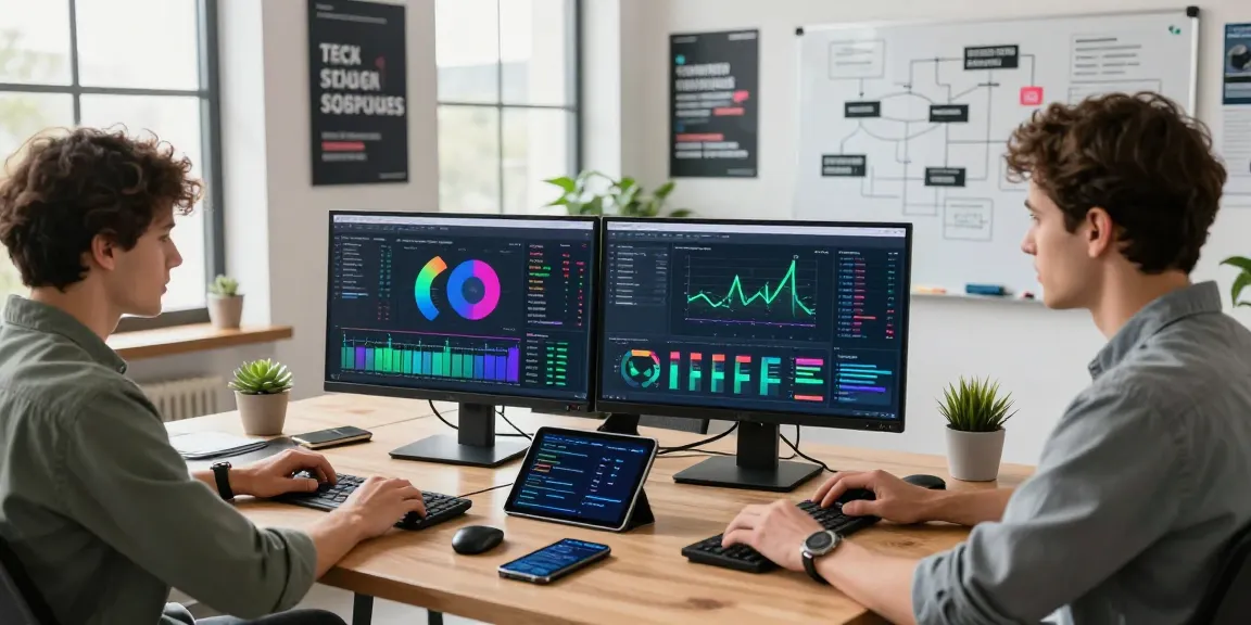 Data analyst utilizing document fraud detection software in a modern office, highlighting advanced analytics.
